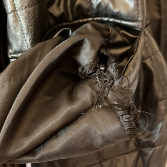 Sam Edelman Size Large Black Faux Leather Quilted Jacket‎ - Picture 10 of 12